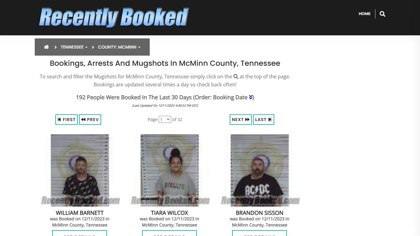 Bookings, Arrests and Mugshots in McMinn County, Tennessee